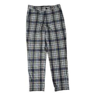 Sienna Pants Womens 12 Beige Plaid Ankle Wool Polyester Slim Lined Pockets Zip